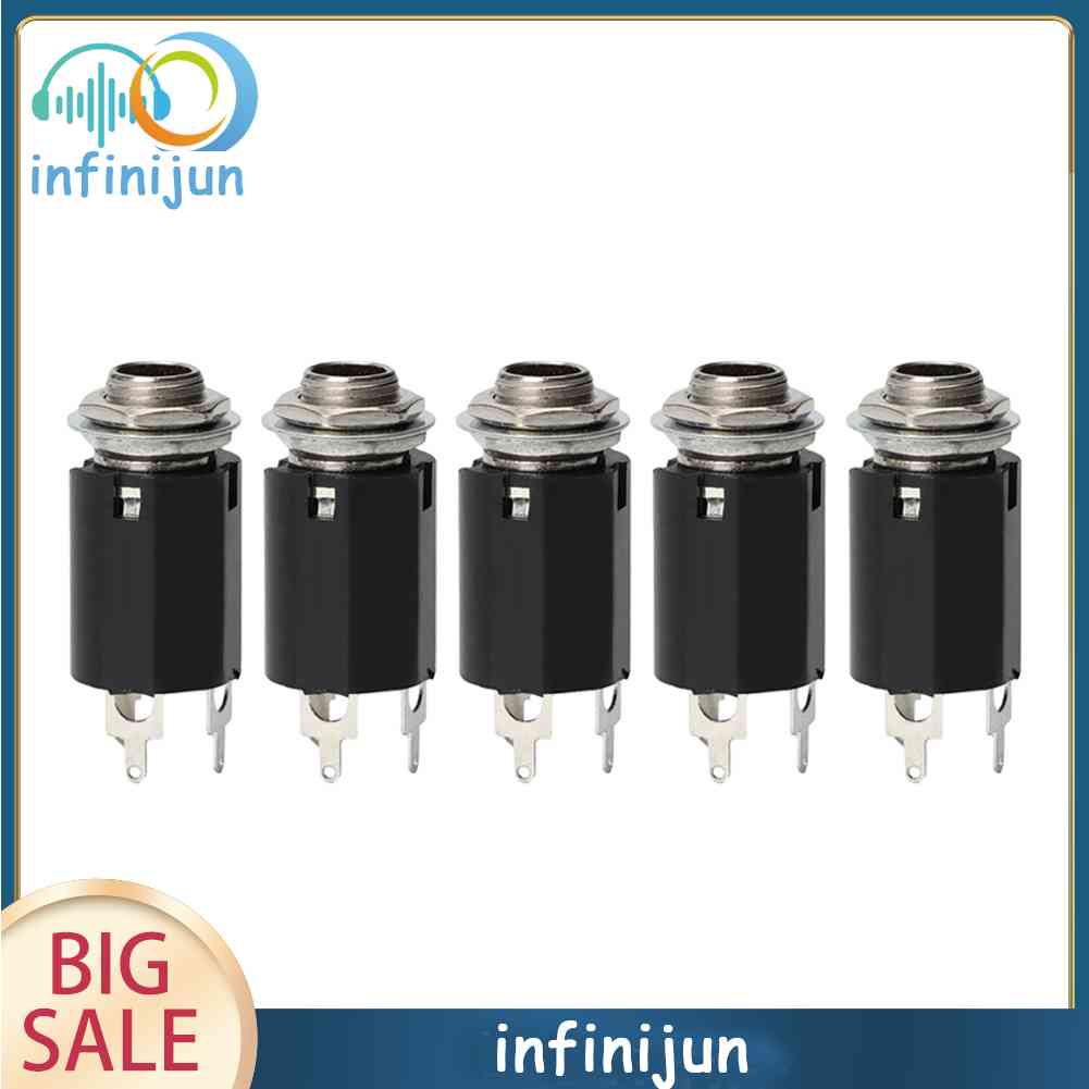 Set 5 Phích Cắm Đầu Ra Âm Thanh 6.35mm Cho Đàn Guitar Điện Acoustic