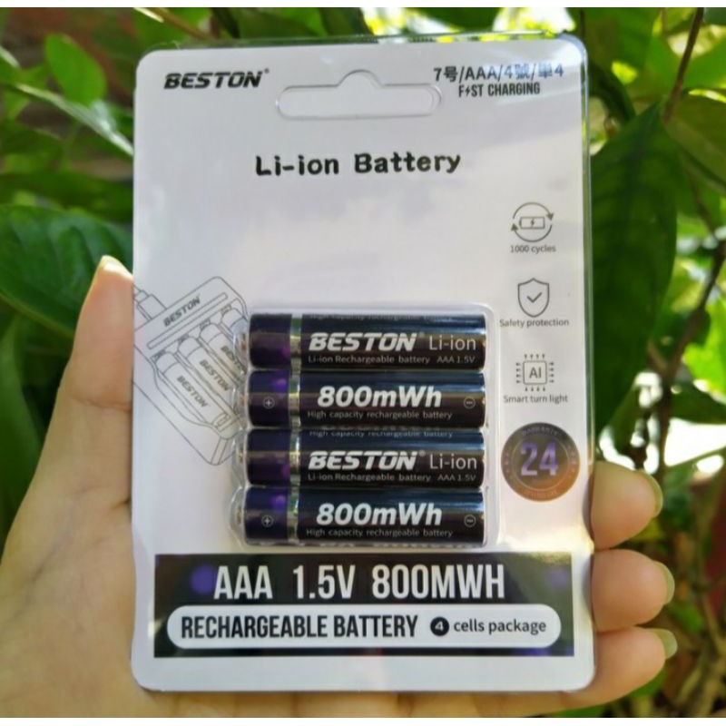 Pin sạc AA/AAA 1.5V Beston và bộ sạc pin 1.5V 4 khay   BST-M7011 sạc nhanh, tự ngắt, có 4 đèn xanh báo đầy