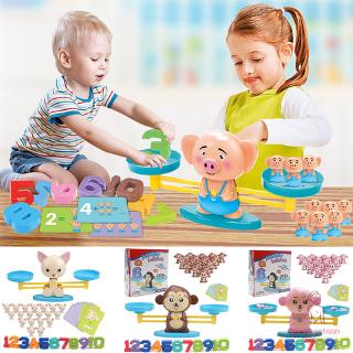 Monkey/Pig/Dog Toy Balance Cool Math Table Game Fun Educational Gift for Girls Boys