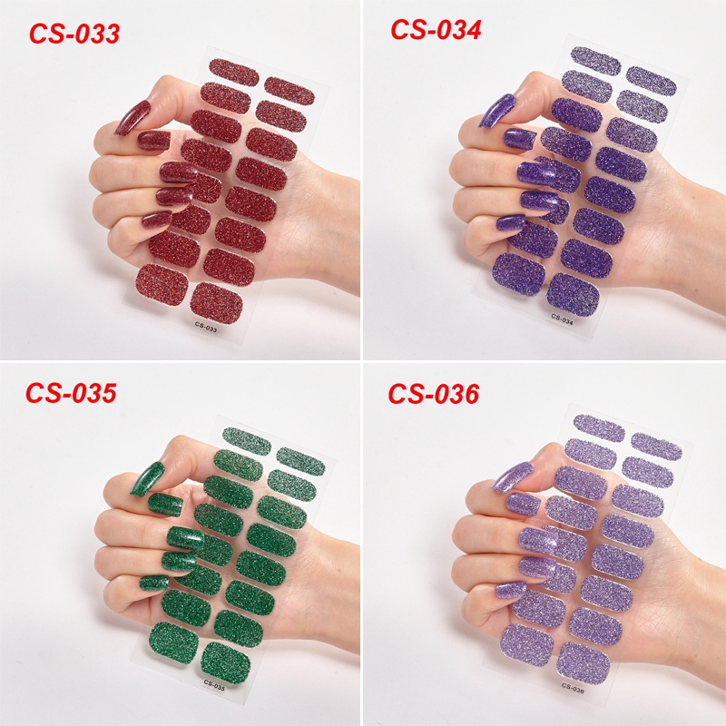 Set 16 miếng dán trang trí móng tay nhãn dán Cs021-040 lấp lánh 3D
