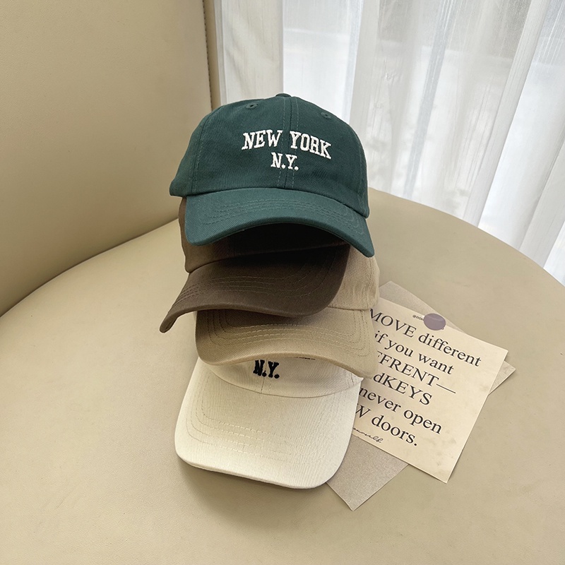 Mũ lưỡi trai nón kết vải mềm thêu chữ New York phong cách ulzzang Unisex Hàn Quốc