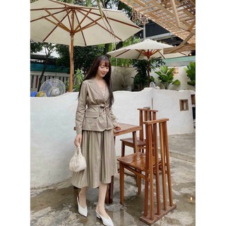 SET VEST BA MÓN CHÂN VÁY DẬP PLI (KÈM VIDEO + HÌNH THẬT)