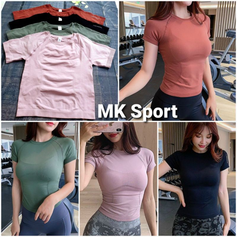 Áo thun tập gym 017 Cmon thun dệt không đường may, siêu mịn, mát, nhẹ, thoải mái