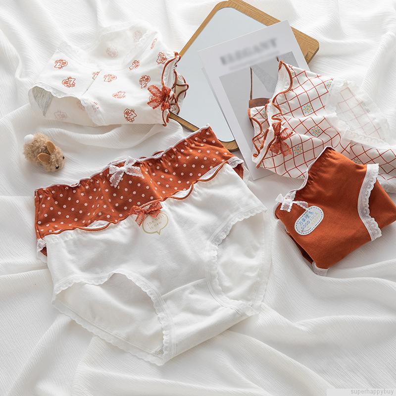 Quần lót cotton mềm mại kháng khuẩn phong cách Nhật Bản cho nữ