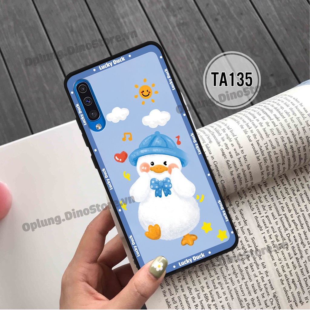Ốp lưng Samsung A30s/A50/A50s/A70/A7 2018/A9 2018 in hình chú vịt vui vẻ may mắn, Lucky Duck dễ thương bảo vệ camera.