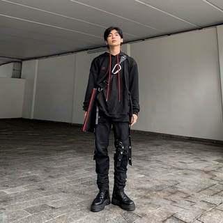 HOODIE PHỐI ĐEN ĐỎ