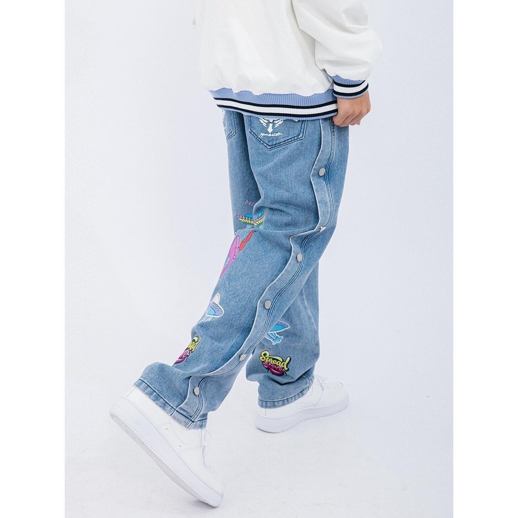 Quần Jeans Nam Ống Rộng Phong Cách Hip Hop Thời Trang Cá Tính