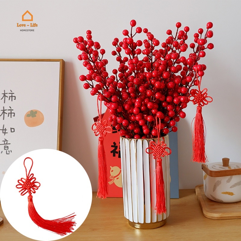 Dây nút thắt bện tay 23cm dùng treo trang trí năm mới phong cách Trung Hoa