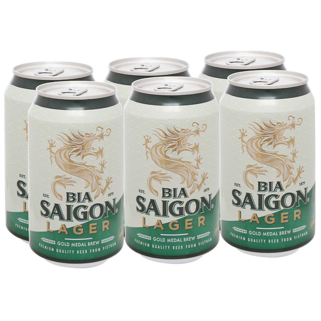 Thùng 24 Lon Bia Saigon Larger Sài Gòn Trắng 330ml/Lon Date Luôn Mới