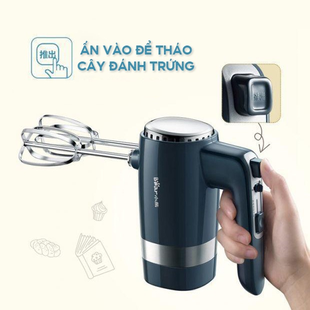 Máy Đánh Trứng Nhào Bột Đa Năng Công Suất 300W 10 Tốc Độ Tặng Kèm Chân Đế Và Phụ Kiện Đánh Trứng Nhào Bột