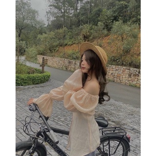 ÁO PEPLUM CỔ U XẺ (KÈM VIDEO HÌNH THẬT)