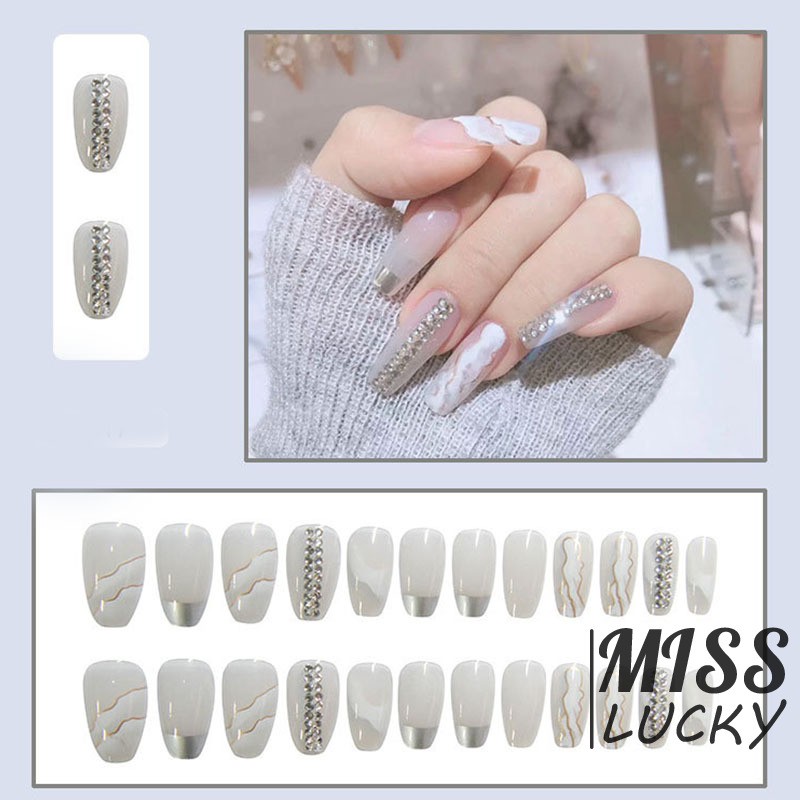 VN (Hàng Mới Về) Set 24 Móng Tay Giả Thời Trang Quyến Rũ Cho Nữ