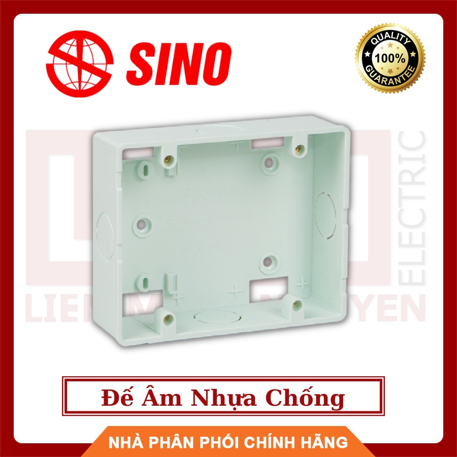 SINO Đế Âm Nhựa Chống Cháy Loại Đôi Chữ Nhật S2157/D - Hàng Việt Nam, Chất Lượng Cao