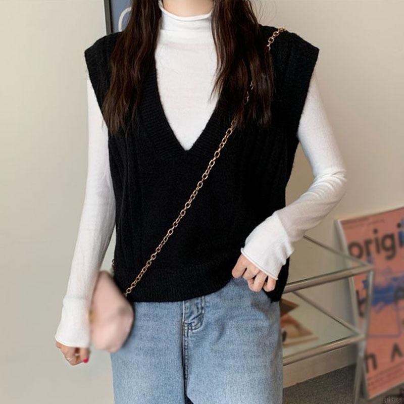 Áo len sát nách màu trơn trẻ trung phong cách cổ điển thời trang Hàn Quốc | BigBuy360 - bigbuy360.vn