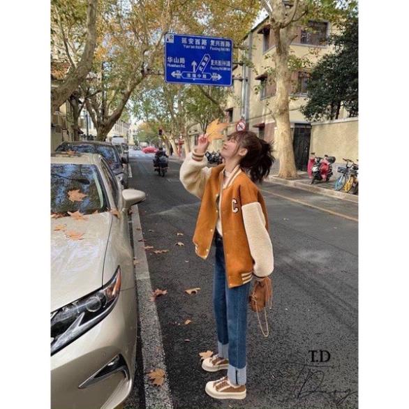 [ 𝐅𝐑𝐄𝐄 𝐒𝐇𝐈𝐏 ] ÁO BOMER DẠ PHỐI LÔNG CHỮ C SIÊU ĐẸP Ạ