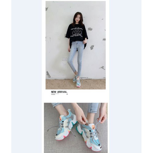 Giày thể thao nữ phối màu cực êm và thoáng khí GN11 - xanh