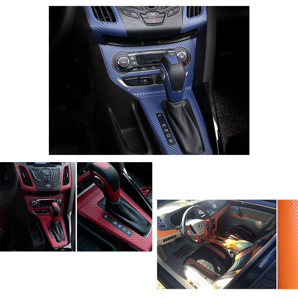 VANS Cuộn Băng Dán Vinyl Sợi Carbon 3D Tự Dính Trang Trí Nội Thất Xe Hơi / Xe Máy