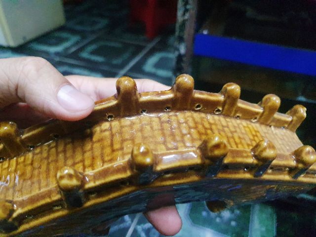 CẦU TRÁNG MEN TRANG TRÍ HỒ CÁ NON BỘ 20X4X8CM