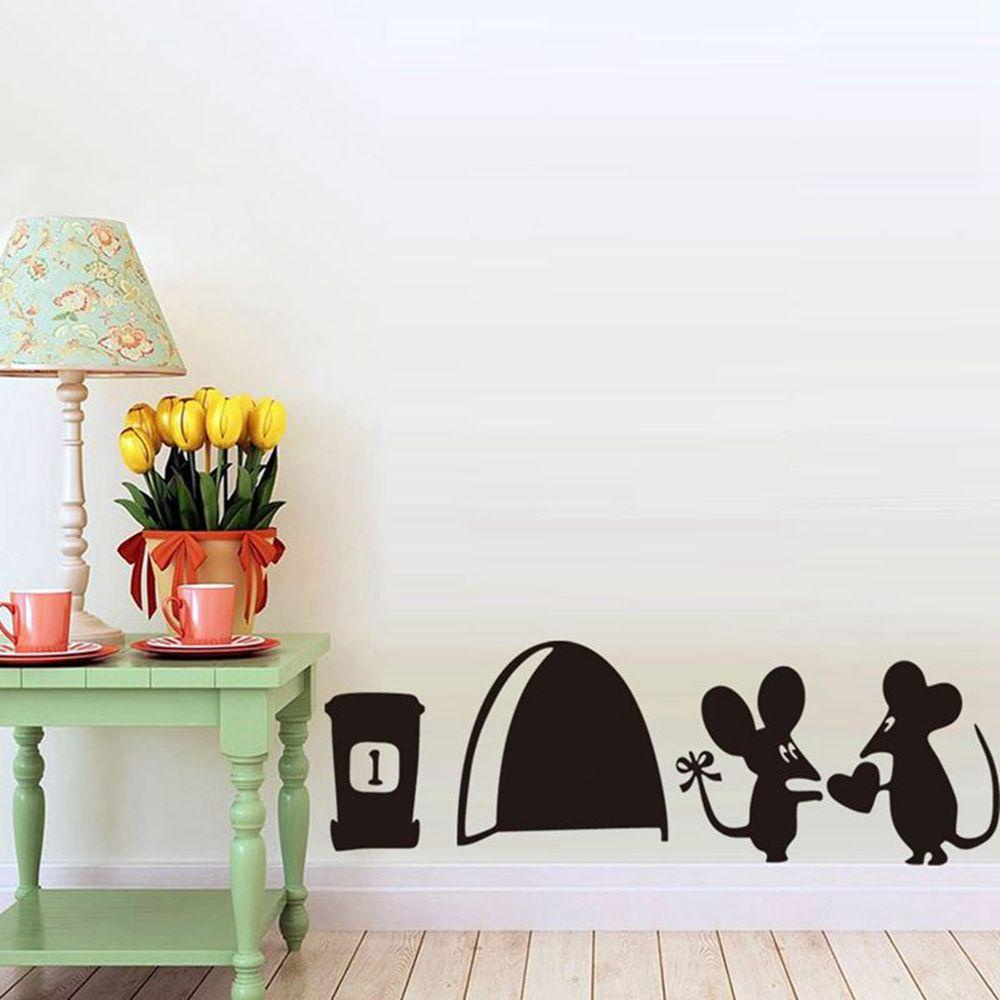 LLOYD Sticker Dán Tường Bằng PVC Chống Thấm Nước Hình Chuột Dễ Thương