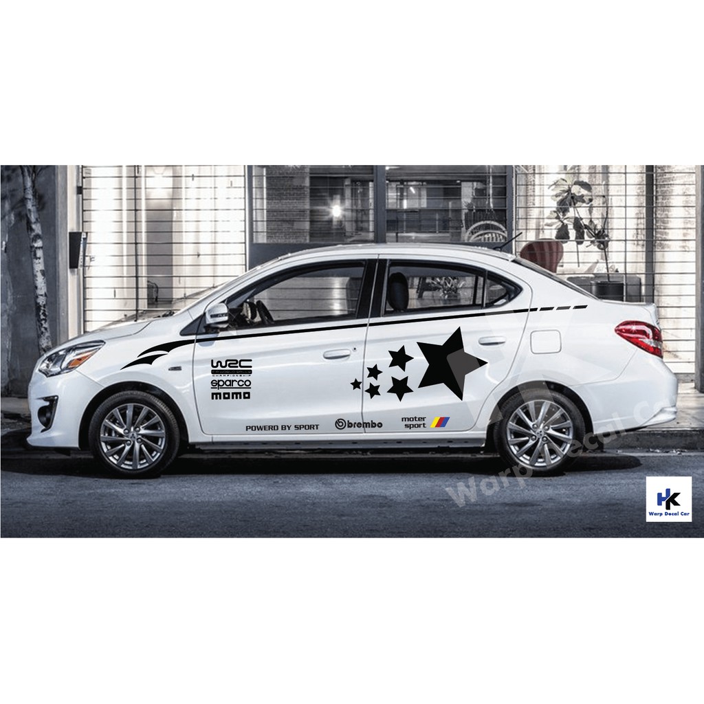 Tem dán xe Attrage đẹp, thể thao - decal Attrage