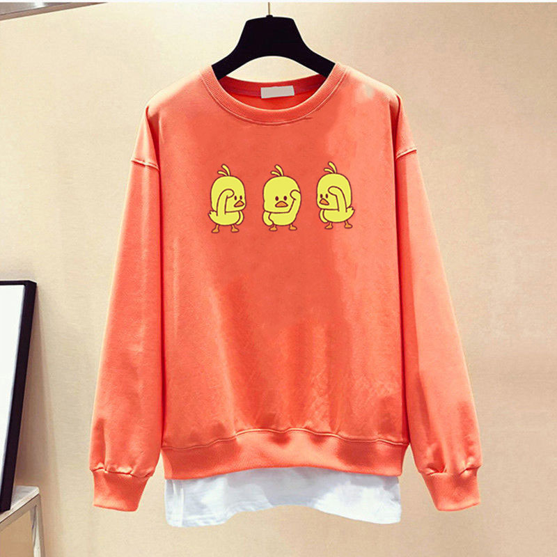 Áo Sweater Cotton 4 Màu In Hình Vịt Vàng Dễ Thương Thoải Mái Thời Trang Hàn Quốc Cho Nữ