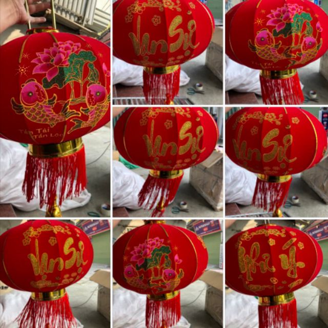 ĐÈN LỒNG NHUNG LOẠI ĐẸP TREO TẾT