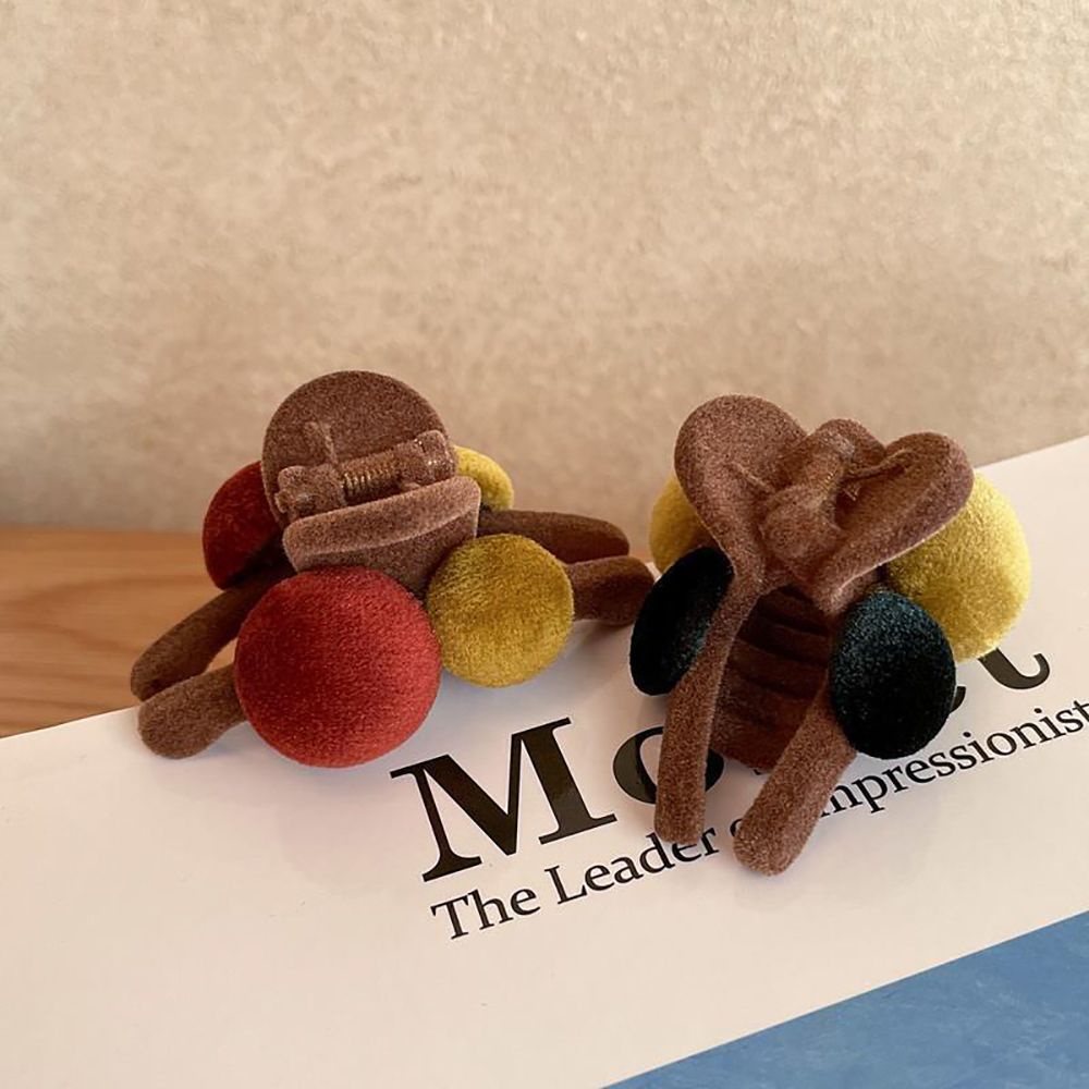 Kẹp tóc lông nhung hình học nhiều màu dễ thương phong cách Hàn Quốc cho nữ