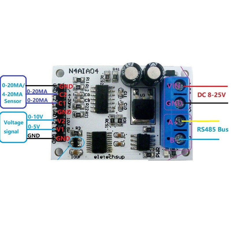 Mô Đun Thu Tín Hiệu Dc 12v 4-20ma 0-5v Rs485 Bus Rtu | BigBuy360 - bigbuy360.vn