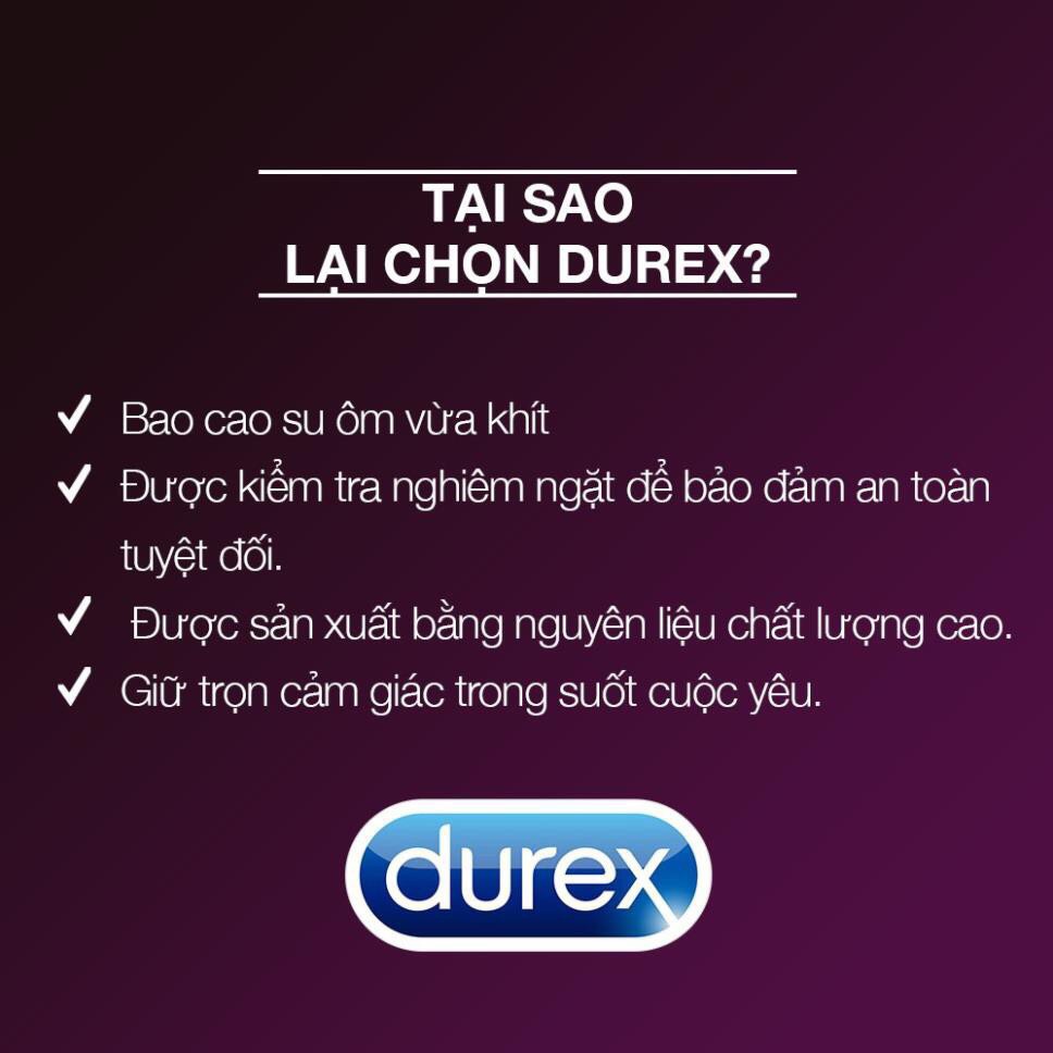 Bộ 4 hộp Bao cao su Durex Performa, Pleasuremax, Kingtex, Fertherlite tuỳ chọn