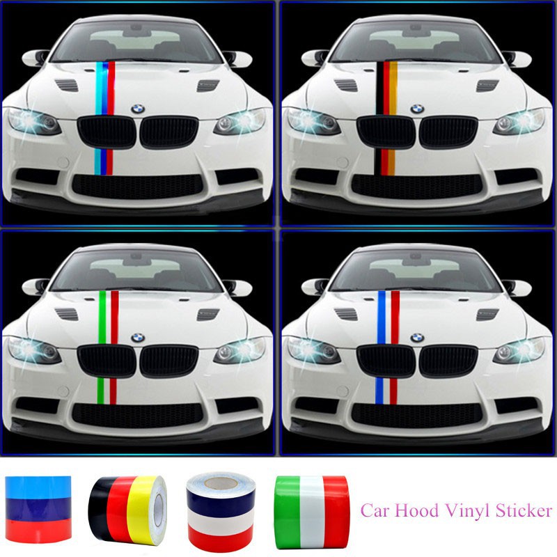 Hình dán xe hơi hình cờ Đức Ý Pháp dài 1m chất liệu vinyl