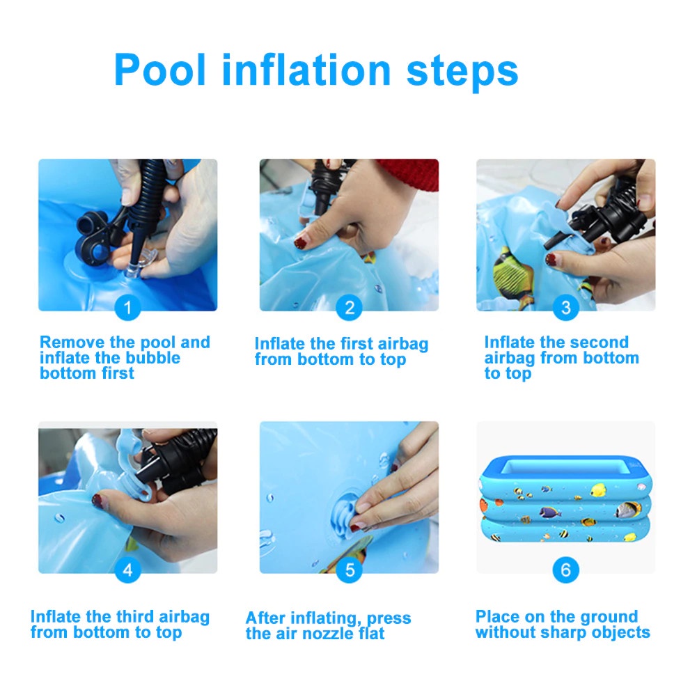 Bể bơi cho bé giá rẻ 2 tầng 1800x1400x580 tuyệt vời cho trẻ em bơi lội vui chơi ở nhà, mua đồ chơi ở Tân Nhiên Online