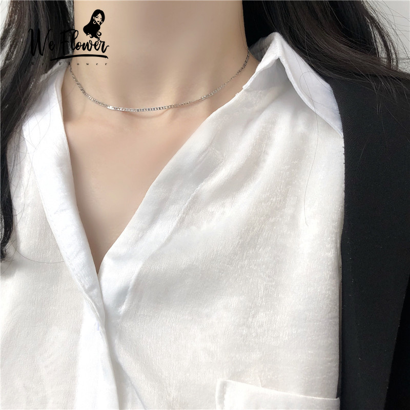 Vòng cổ choker WE FLOWER mạ bạc thiết kế đáng yêu xinh xắn thời trang