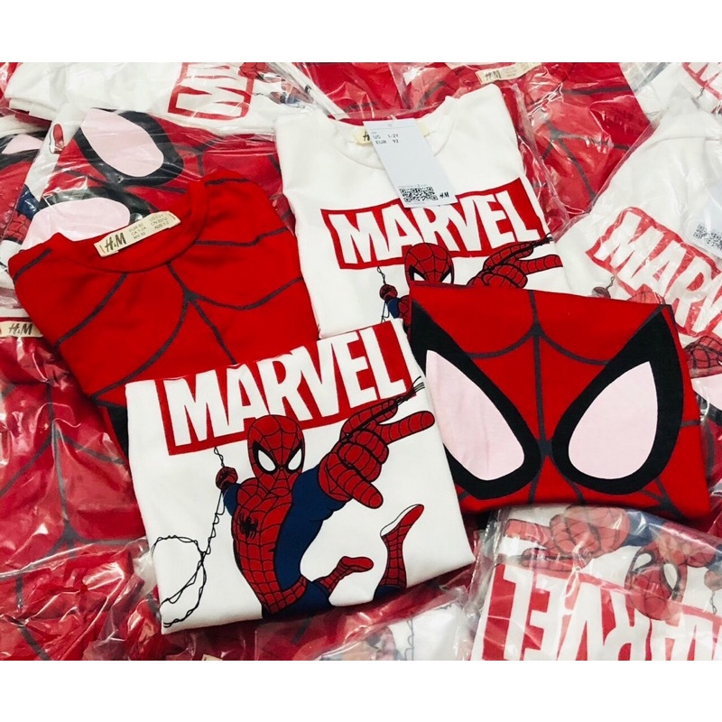 Áo phông cộc tay bé trai hoạ tiết siêu nhân spiderman chất cotton hàng xuất dư cực đẹp