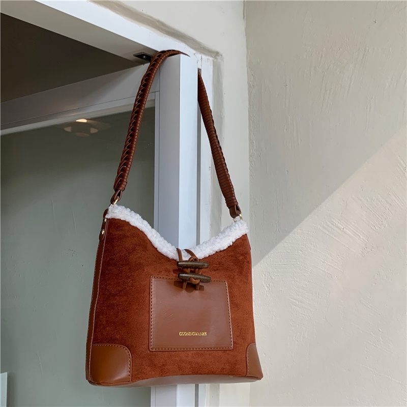 Túi tote Phối Lông Sang Trọng Phong Cách retro