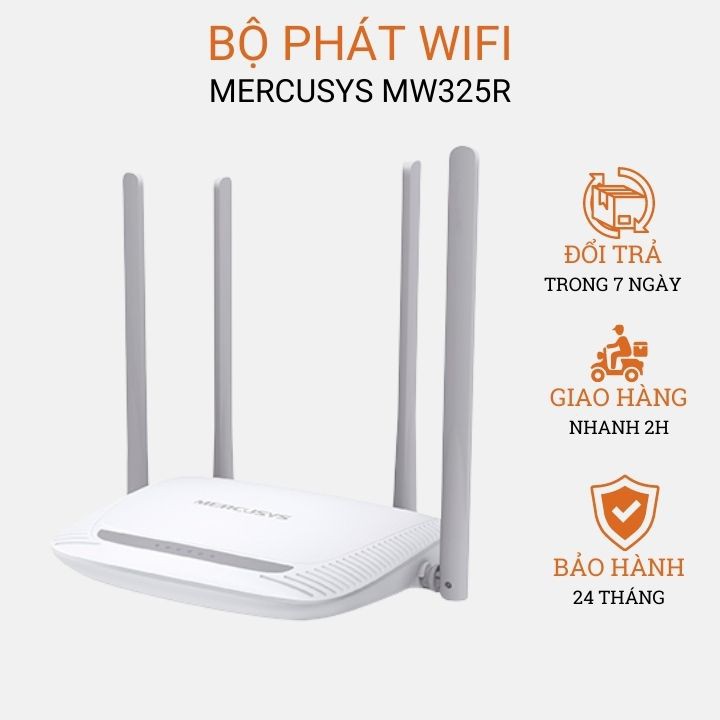 Bộ phát wifi Mercusys 4 râu chính hãng,router wifi MW325R chuẩn N tốc độ cao 300Mbps-ZTech