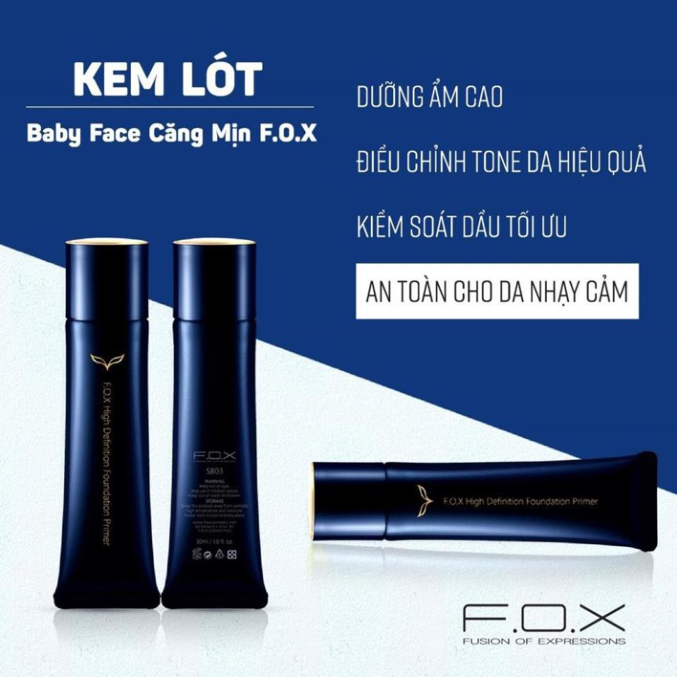 [CHÍNH HÃNG - SIÊU GIẢM GIÁ]  Kem Lót Baby Face Căng Mịn, Trắng Sáng Tức Thì FOX Makeup Primer│3 in 1 Solution 35ml