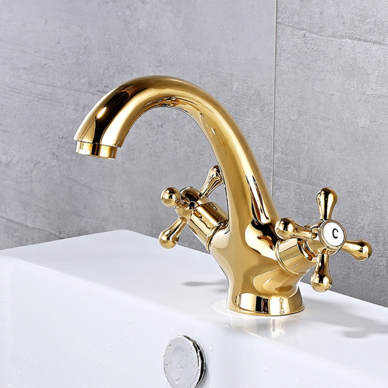 Vòi Nước Nóng Lạnh Hai Tay Cầm Cho Bồn Rửa Nhà Tắm