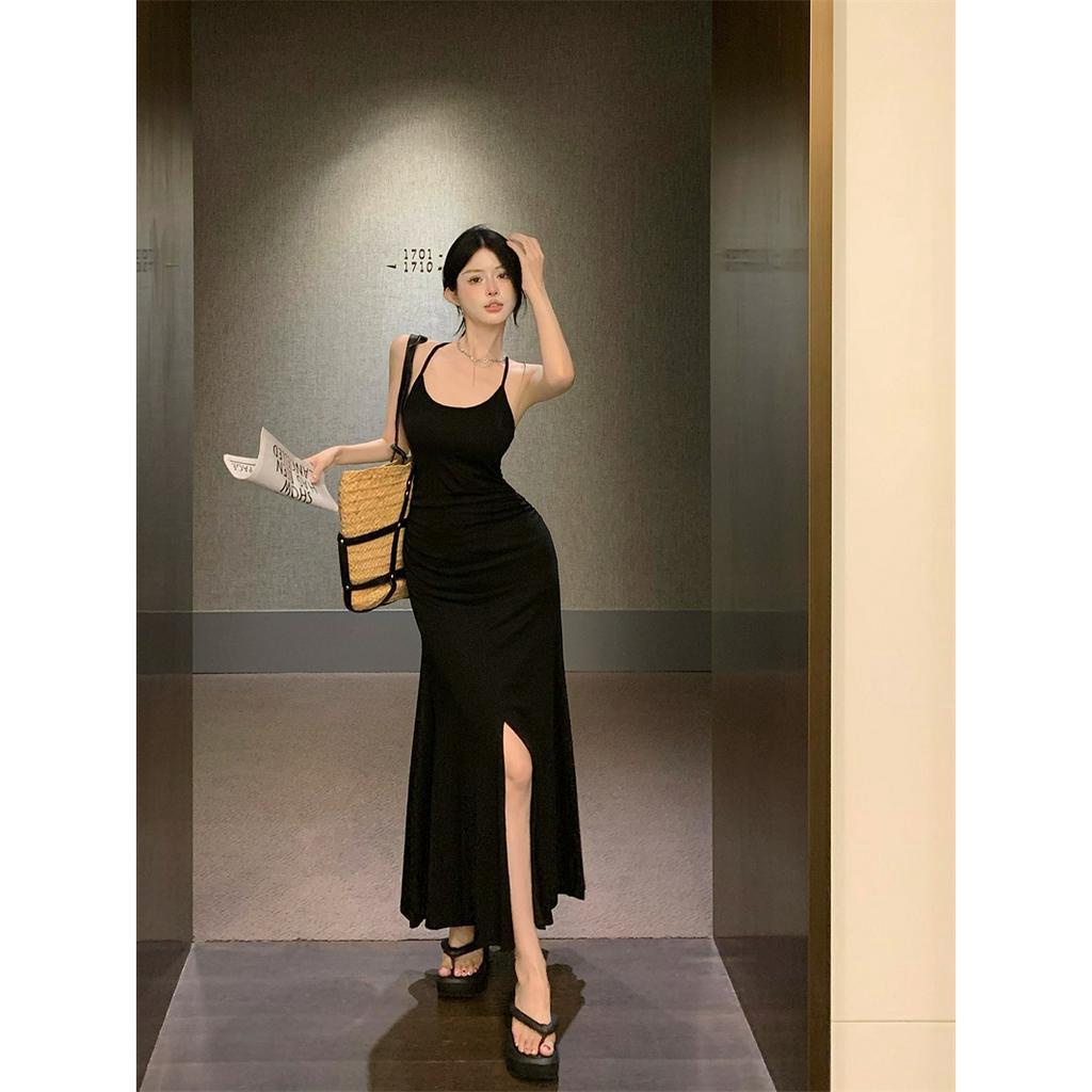 Đầm Hai Dây Dáng Ôm Có Mút Đệm Ngực Phong Cách Hong Kong Thời Trang Mùa Hè Hàng Mới Dành Cho Bạn Nữ