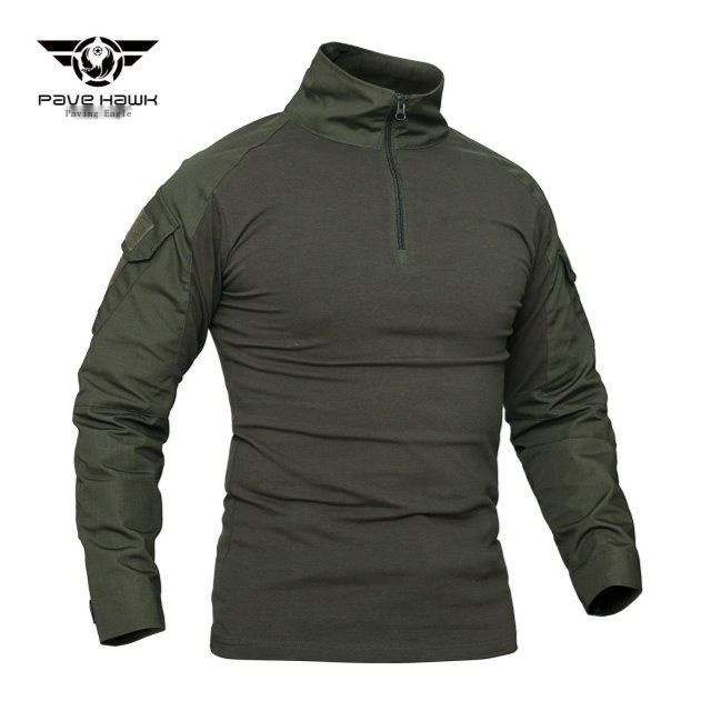 Áo Thun Tay Dài Màu Đen Nhanh Khô Phong Cách Quân Đội G2 Cá Tính Cho Nam