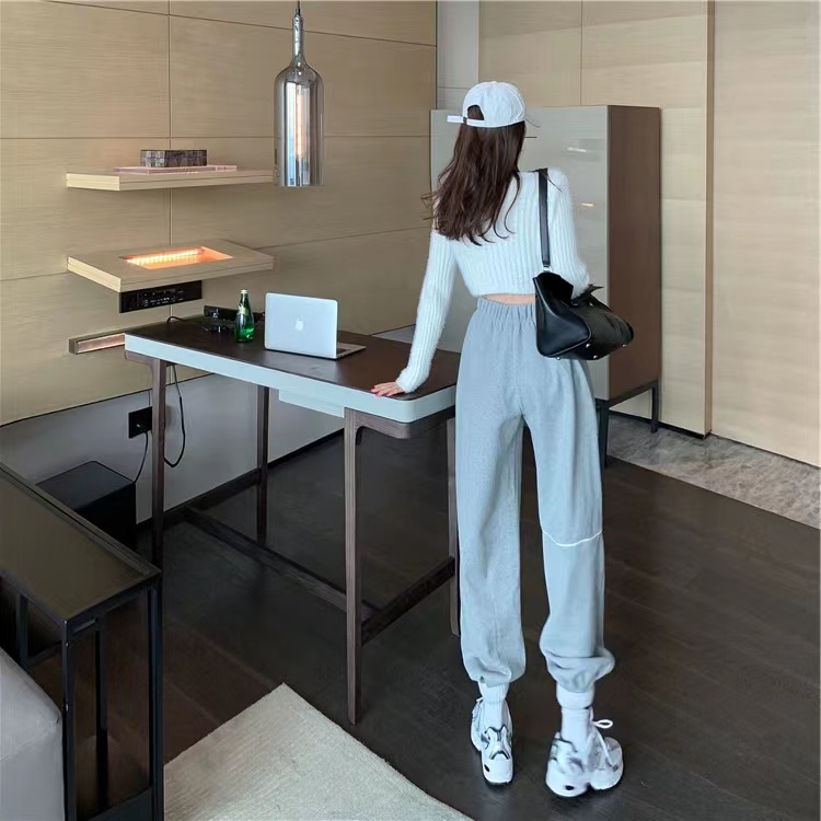 Quần Dài Lưng Cao Dáng Rộng Phong Cách Hàn Quốc Thời Trang Mùa Thu Cho Nữ