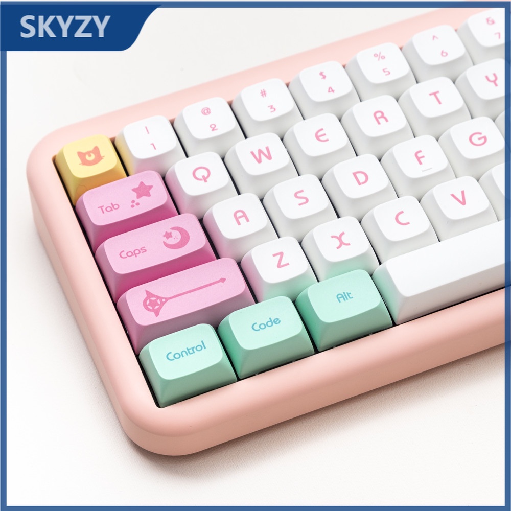 143 Phím Magical Girl Keycaps XDA Profile màu hồng PBT DYE SUB Bàn phím cơ Keycap