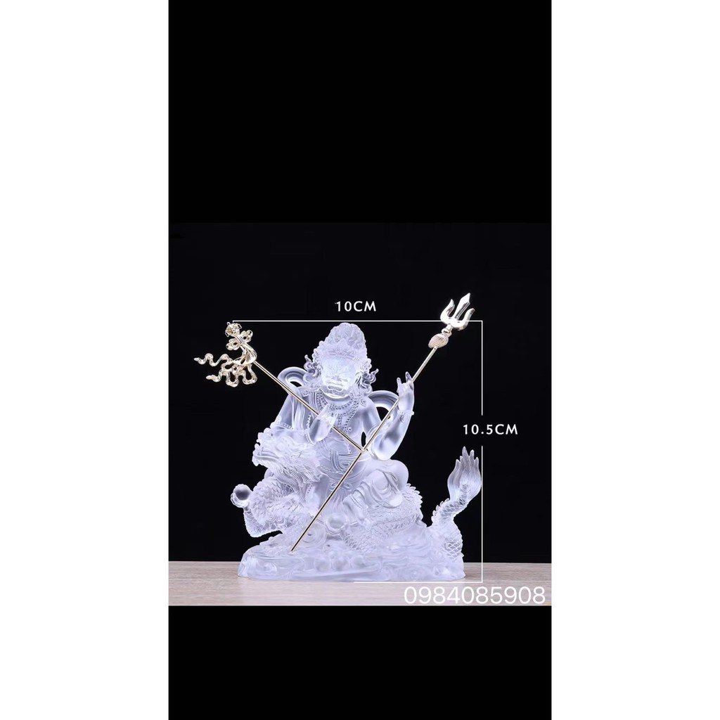 Tượng lưu ly bạch thần tài - cao 10.5 cm