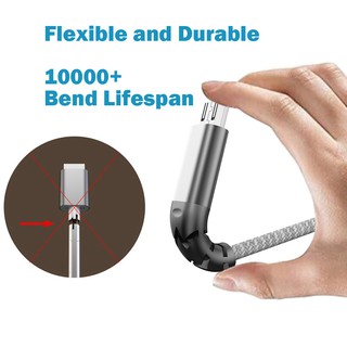 Micro USB Fish Tail Braided Durable Cable Data Fast Charging For Android Phone