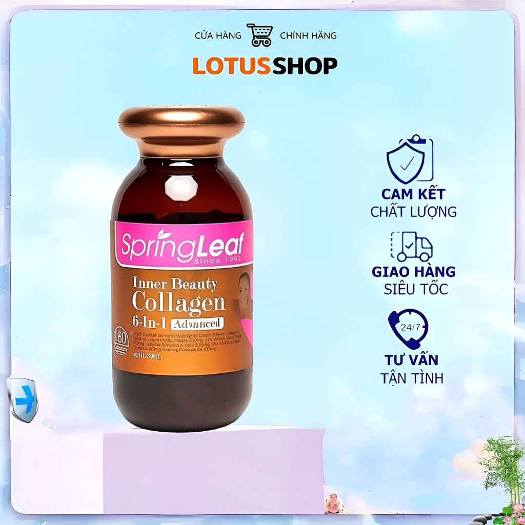 Collagen Springleaf 6 in 1 Úc - Viên Spring leaf inner beauty colagen 6-IN-1 advance 180 viên (LT)
