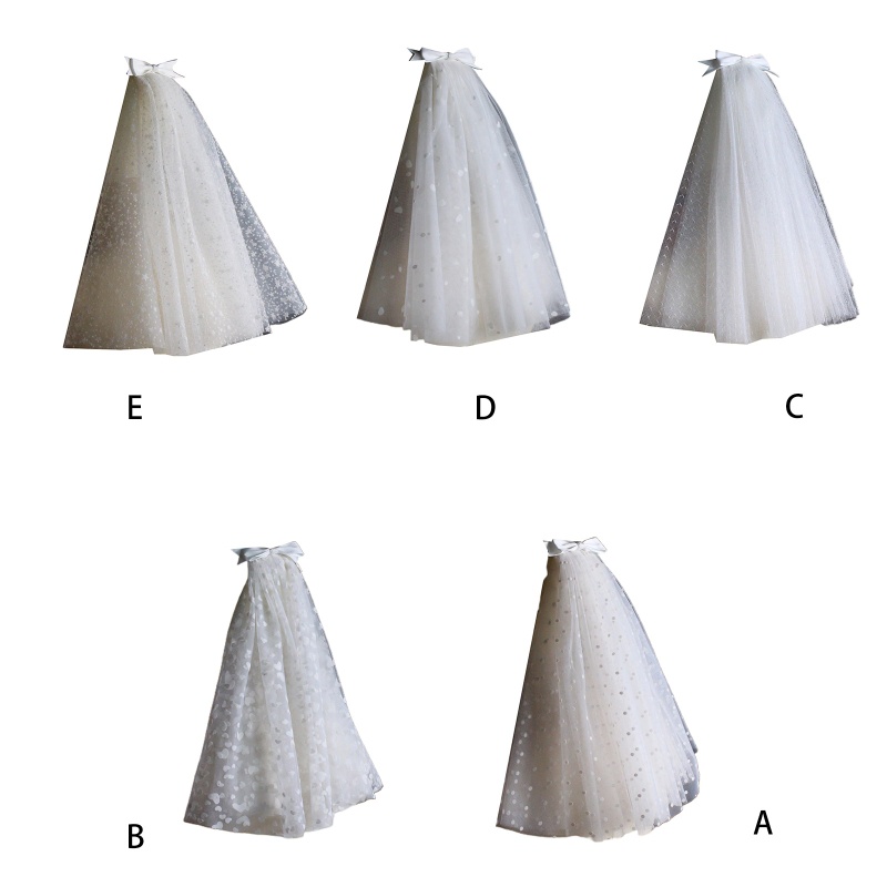 Mạng Che Mặt 2 Tầng Họa Tiết Chấm Bi Trắng Dành Cho Cô Dâu