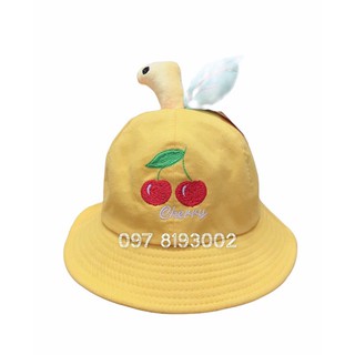 Nón tai bèo cherry lá dễ thương trẻ em