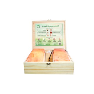Hộp đá muối hồng massage chân - Hai viên mặt cong
