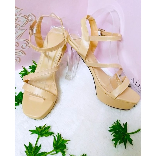 Giày đúp cao gót quai đan chéo 11.5cm thích hợp đi chơi đi tiệc