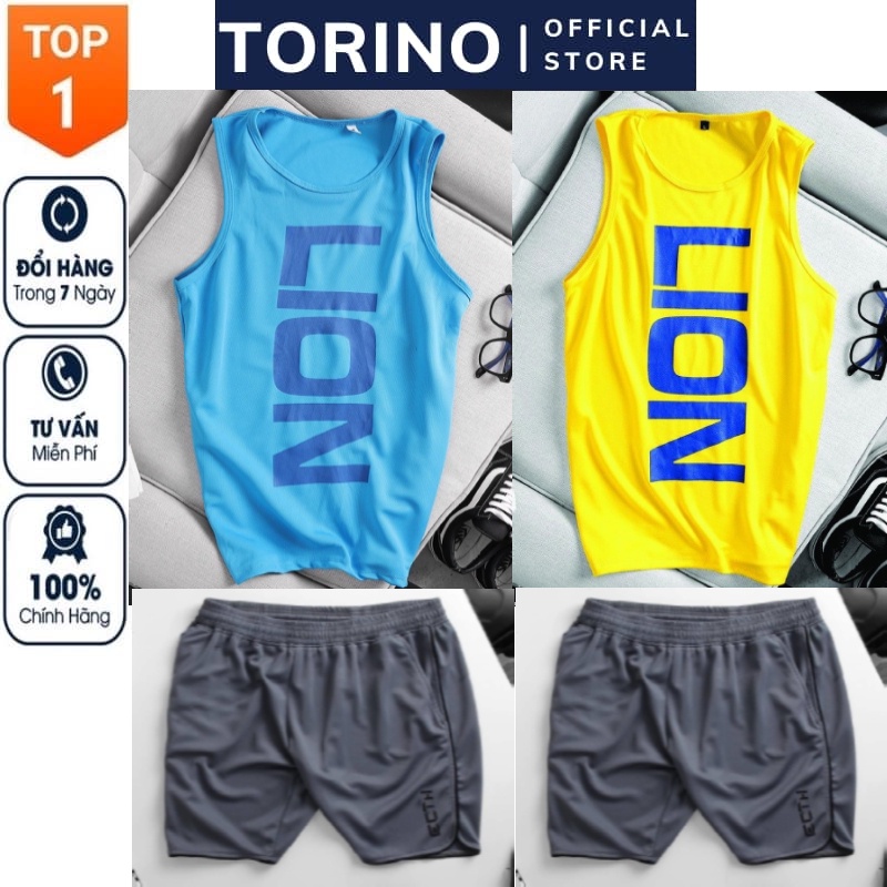 [ 𝐂𝐎𝐌𝐁𝐎 𝐋𝐈𝐎𝐍 ] Bộ Quần Áo thể thao nam, tập gym, chơi thể thao chạy bộ chất vải Thun Thái co giãn, thoáng mát