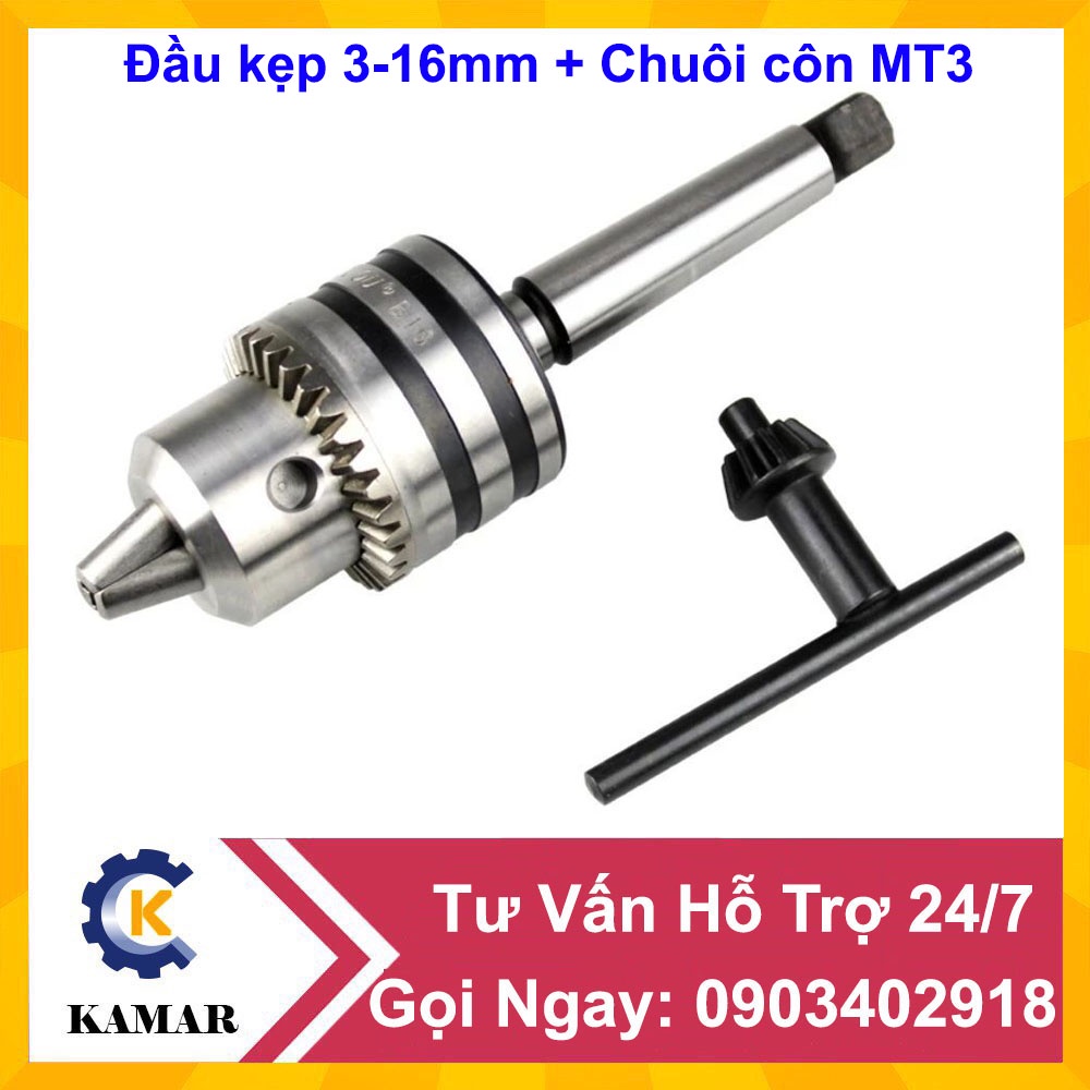 Bộ đầu kẹp mũi khoan 3-16mm + chuôi côn MT3